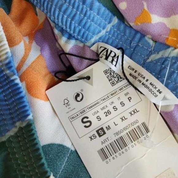 ZARA Floral Straight Leg Pants Groove Retro Bohemiam Hippie - Picture 10 of 11